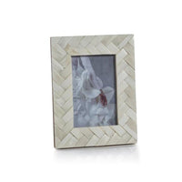 Bengkulu Bone Braided Photo Frame 4x6 | Bone & Brass