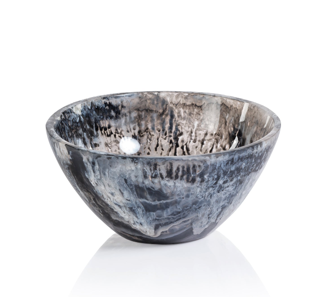 Korin Black & White Resin Serving Bowl