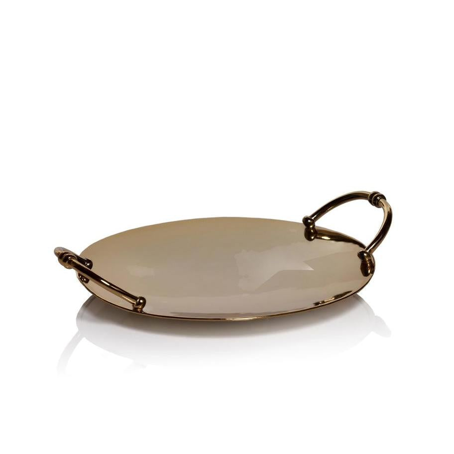 Azalea Gold Round Serving Tray | Bone & Brass