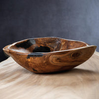 Kamron Large Organic Teakwood Decorative Bowl - Bowl Detail | Bone & Brass