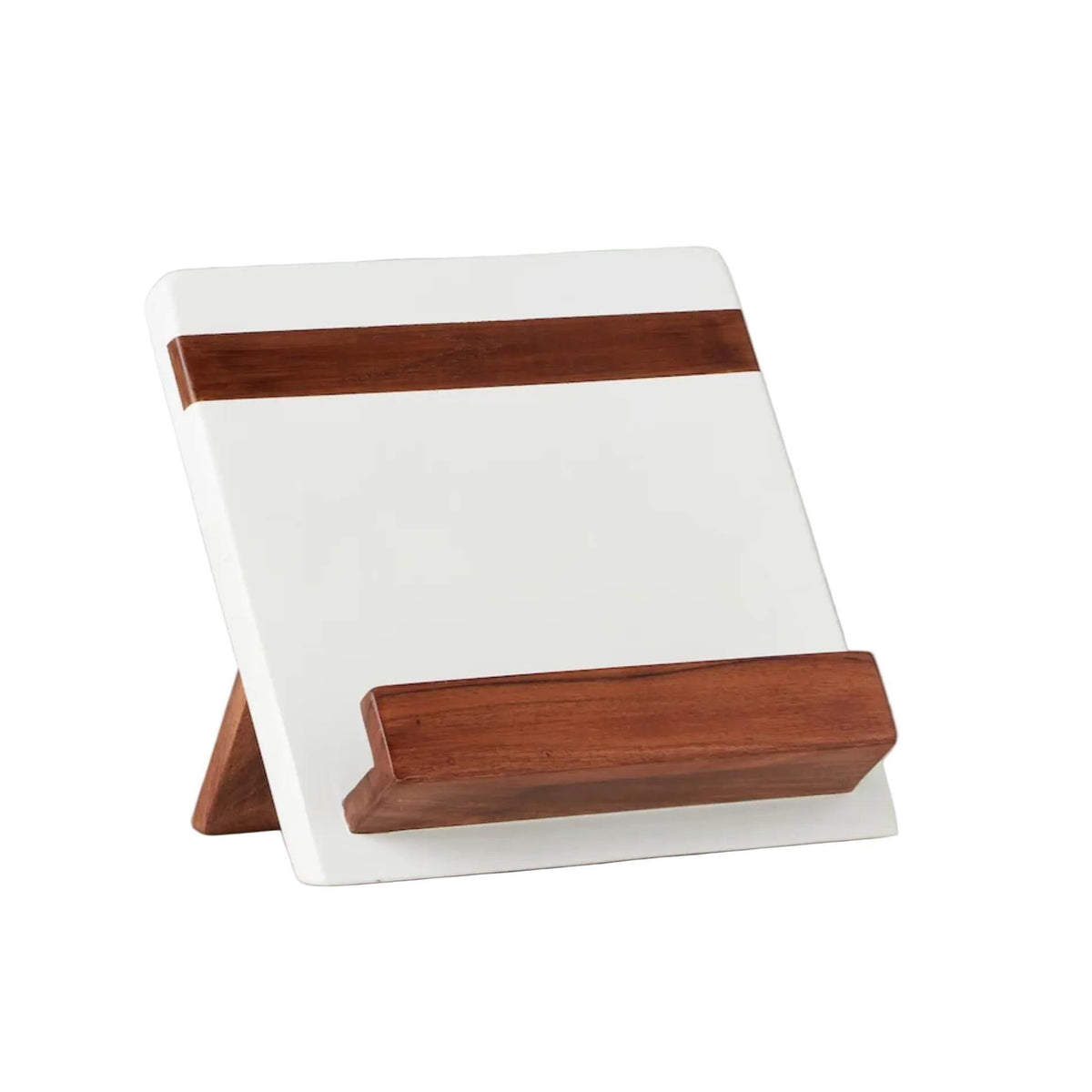 Modern iPad & Cookbook Holder, White | Bone & Brass