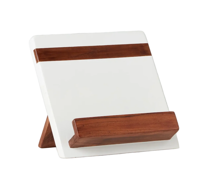 Modern iPad & Cookbook Holder, White