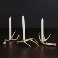 Western Sierra Modern Antler Candlestick Gold Set 3 (Gold)