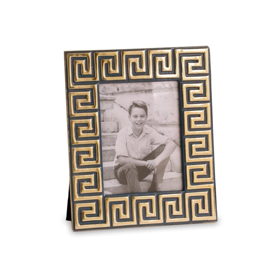 Encanto Greek Key Frame 4 x 6 Navy Blue & Gold | Bone & Brass