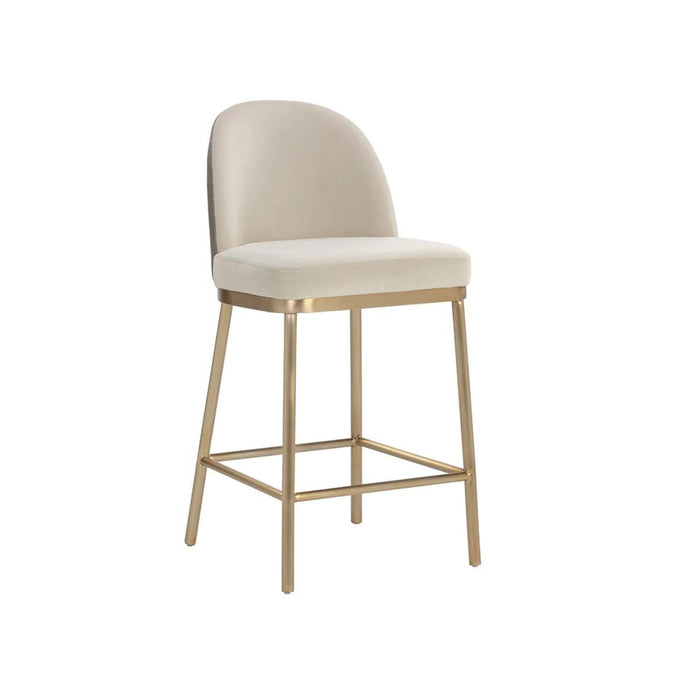 Lavania Counter Stool - Meg Taupe|Porcini Taupe | Bone & Brass