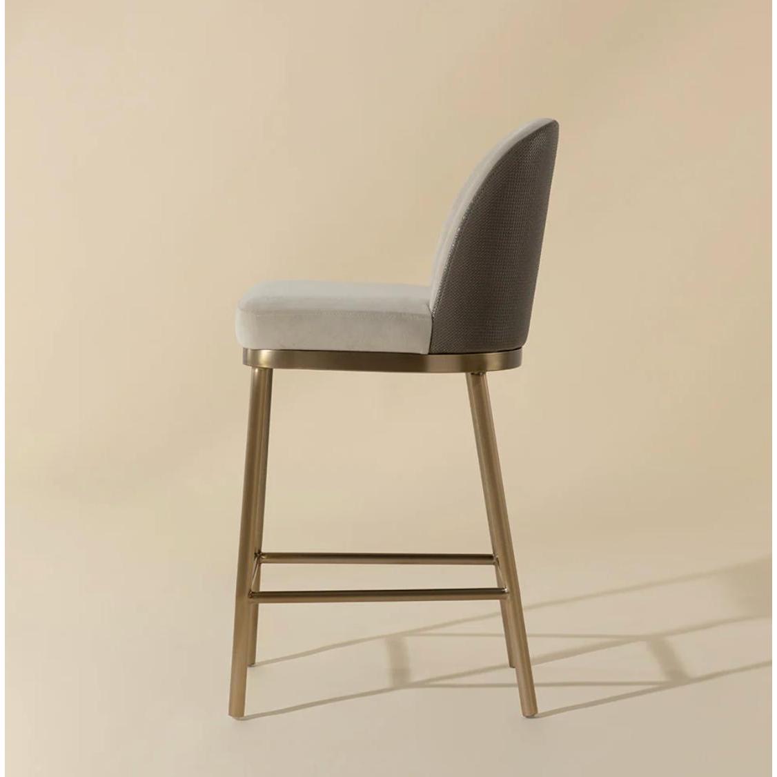 Lavania Counter Stool - Meg Taupe|Porcini Taupe - Stool Seat Detail | Bone & Brass