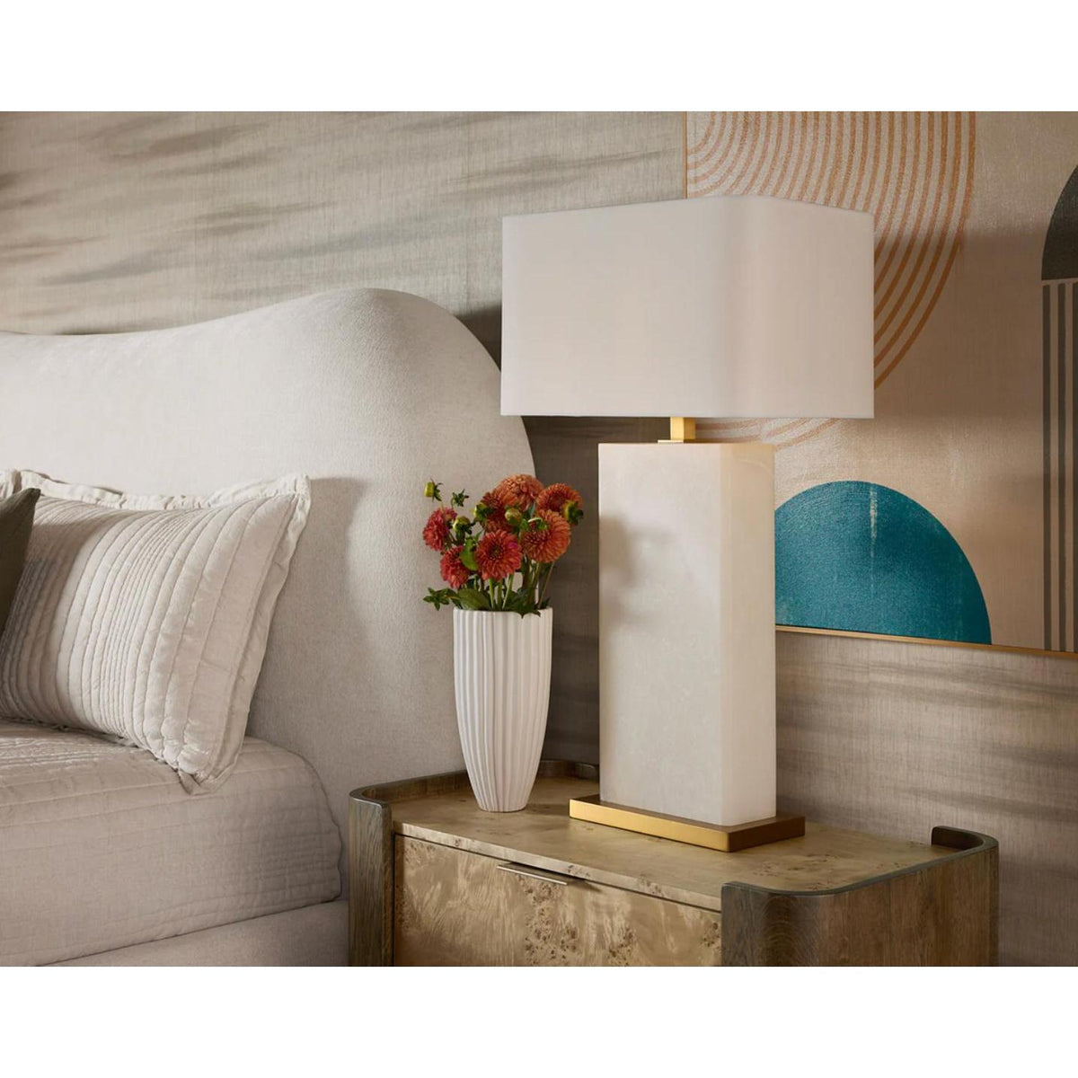 Rovira Ivory Alabaster Table Lamp - Lamp Detail | Bone & Brass