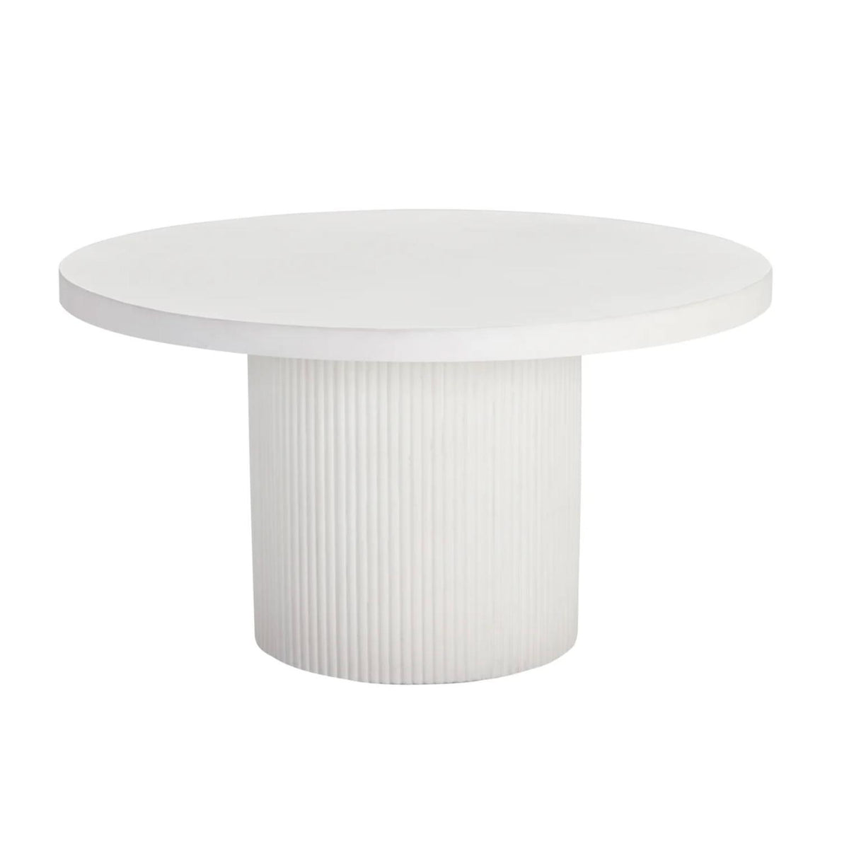 Nicolette White Concrete Round Dining Table | Bone & Brass