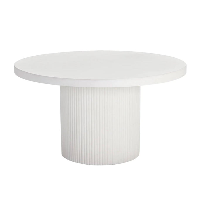 Nicolette White Concrete Round Dining Table