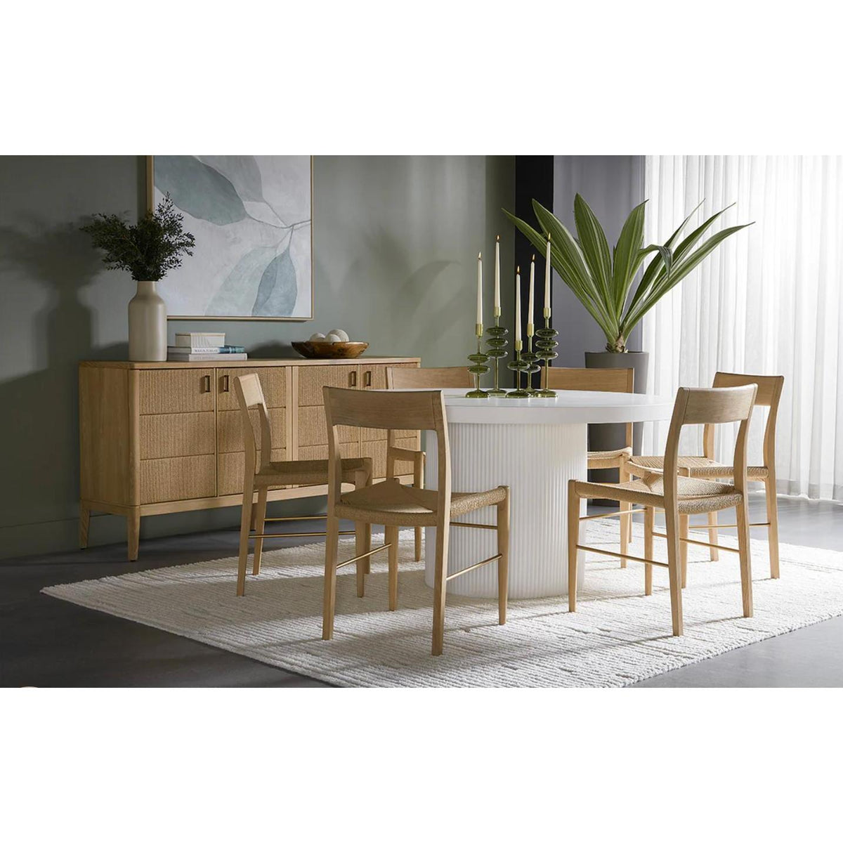 Nicolette White Concrete Round Dining Table - Table Top View | Bone & Brass