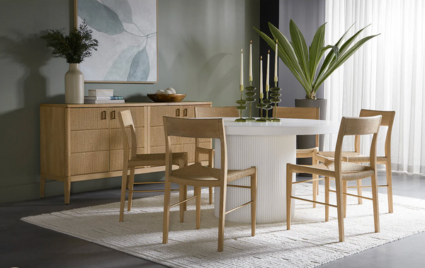 Nicolette White Concrete Round Dining Table - 55"