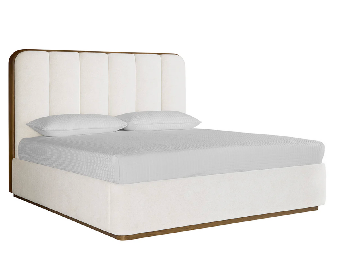 Jamille White Channel Tufted Upholstered Bed