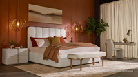 Jamille White Channel Tufted Upholstered Bed - King
