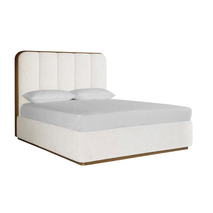 Jamille White Channel Tufted Upholstered Bed - King | Bone & Brass