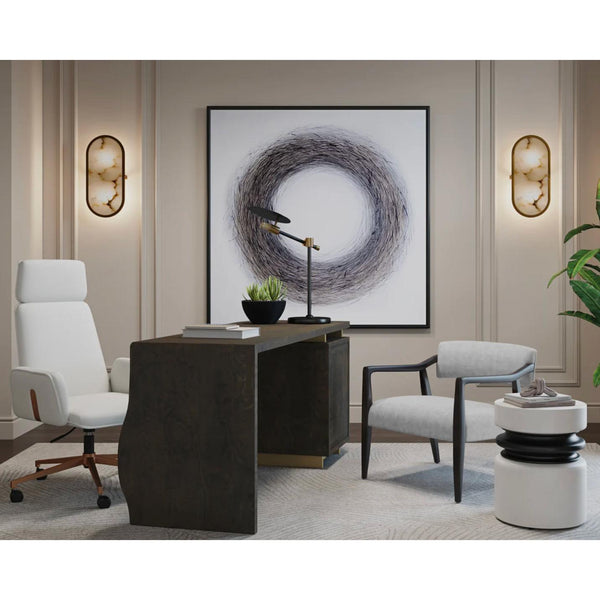 Kalev Chacha Cream & Gold Accent Office Chair