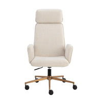 Kalev Chacha Cream & Gold Accent Office Chair - Chair Detail | Bone & Brass