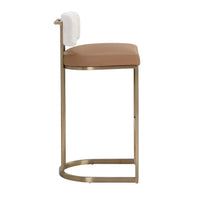 Larissa Barstool - Napa Cognac|Rhea Light Barley - Stool View | Bone & Brass