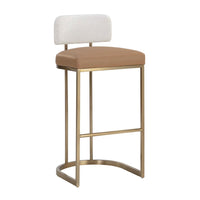Larissa Barstool - Napa Cognac|Rhea Light Barley | Bone & Brass