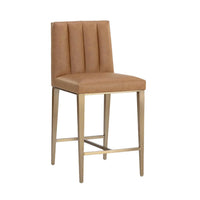 Wilbur Counter Stool - Milliken Cognac | Bone & Brass