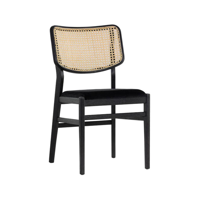 Annex Natural Rattan & Black Wood Dining Chair | Bone & Brass