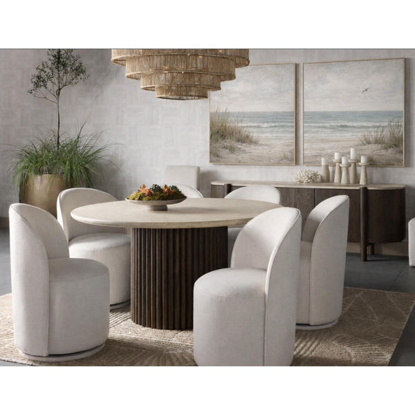 Banyan Round Mocha Base & Marble Top Dining Table
