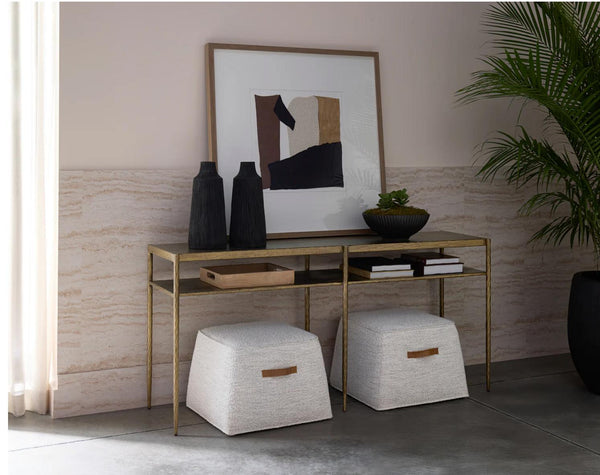 Naini Antique Brass Console Table