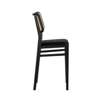 Annex Black & Natural Rattan Counter Stool - Stool Detail | Bone & Brass