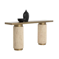 Ashva Antique Brass Console Table | Bone & Brass