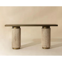 Ashva Antique Brass Console Table - Table Detail | Bone & Brass