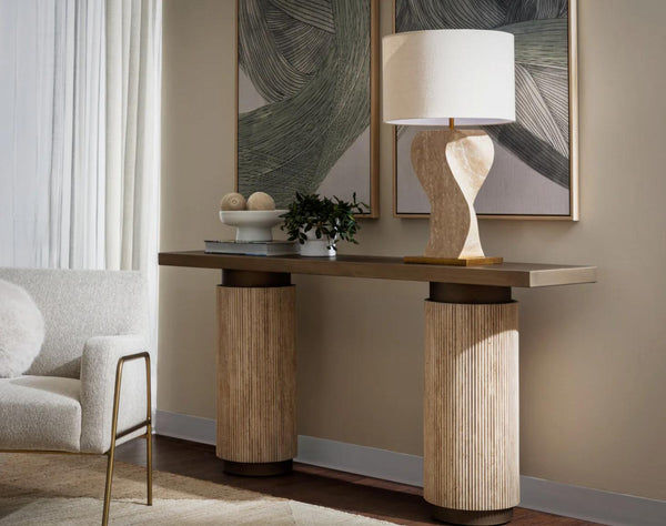 Ashva Antique Brass Console Table