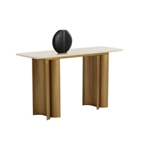 Astara Antique Brass & Cream Marble Console Table | Bone & Brass