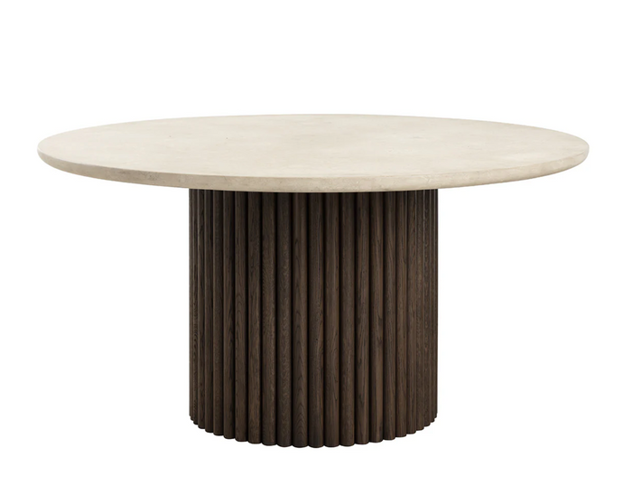 Banyan Round Mocha Base & Marble Top Dining Table