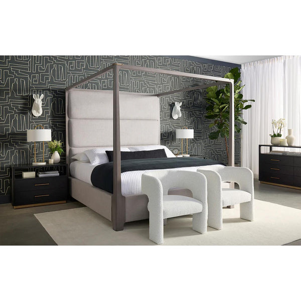 Danette Black Oak & Brass Dresser - Dresser Side View | Bone & Brass