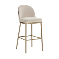 Lavania Taupe & Brass Barstool | Bone & Brass