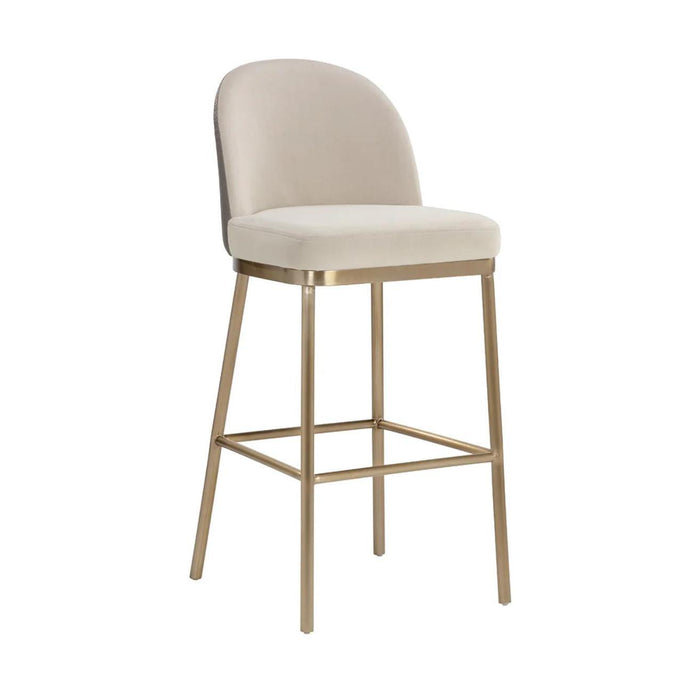 Lavania Taupe & Brass Barstool | Bone & Brass