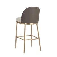 Lavania Taupe & Brass Barstool - Stool Side View | Bone & Brass