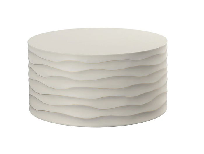 Corey Cream Concrete Round Coffee Table - Large