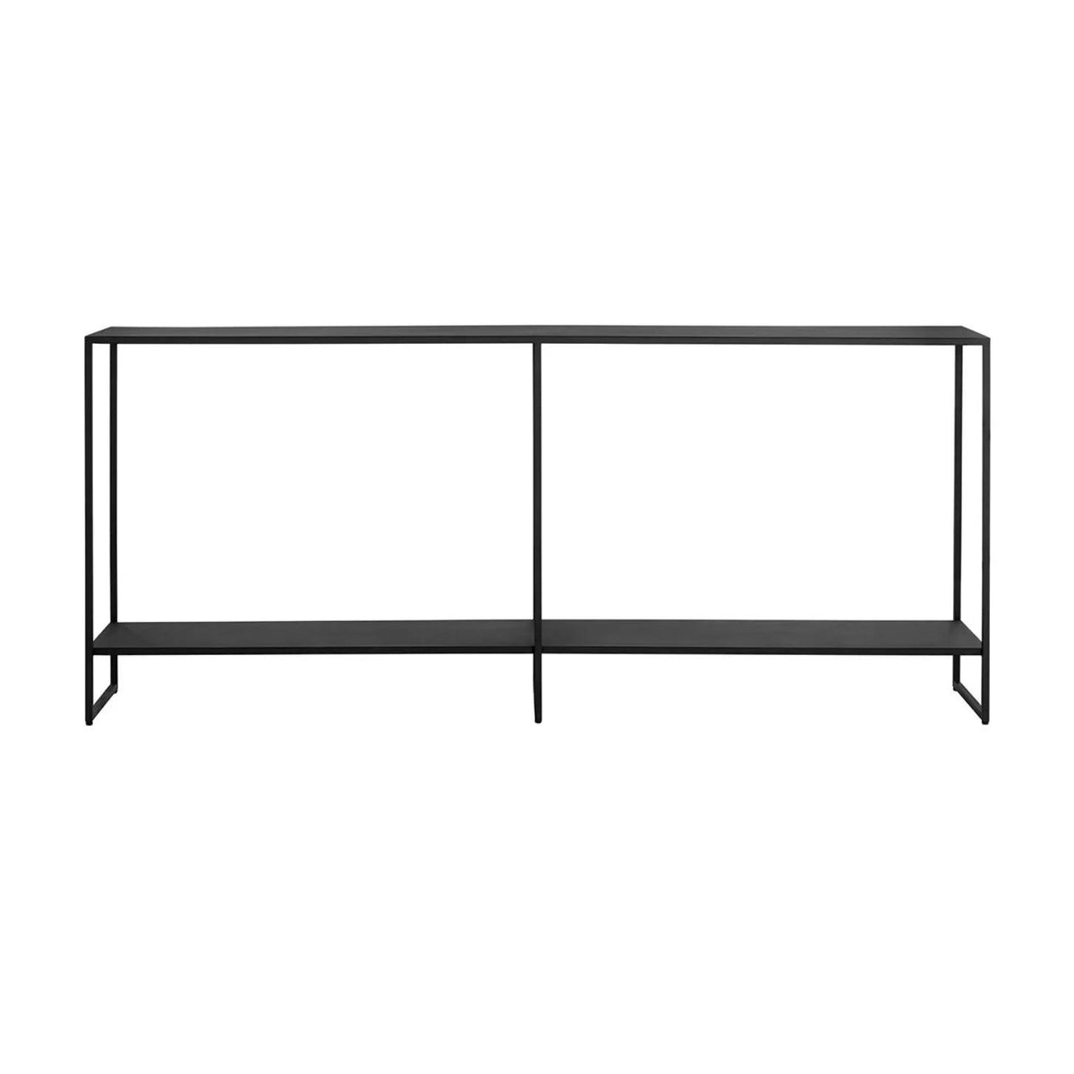 Eiffel Black Metal Console Table - Table Top View | Bone & Brass