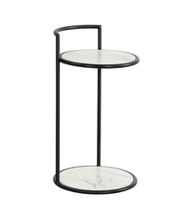 Parga Matte Black & White Side Table
