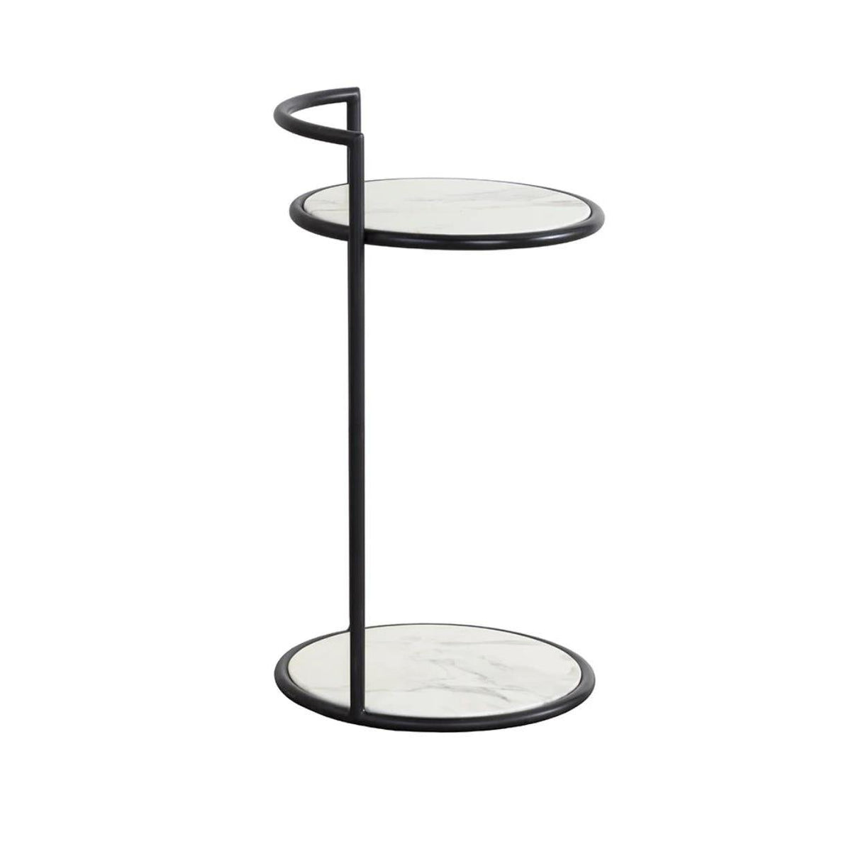 Parga Matte Black & White Side Table - Table Detail | Bone & Brass