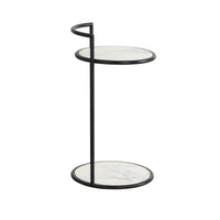 Parga Matte Black & White Side Table - Table Detail | Bone & Brass