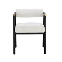 Sova White Boucle & Black Oak Dining Armchair - Chair Detail | Bone & Brass