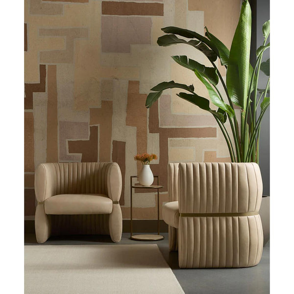 Parga Bronze & Travertine Side Table