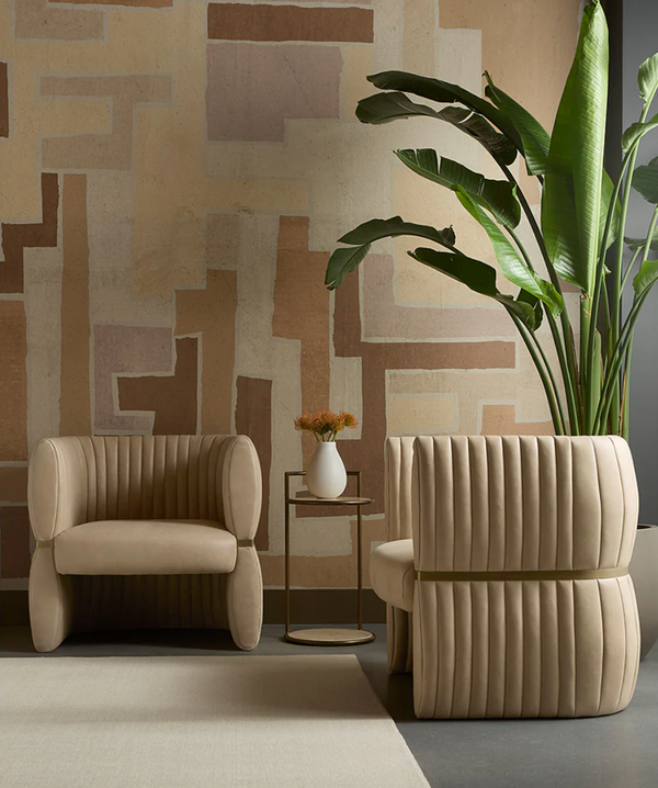 Parga Bronze & Travertine Side Table