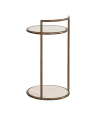 Parga Bronze & Travertine Side Table