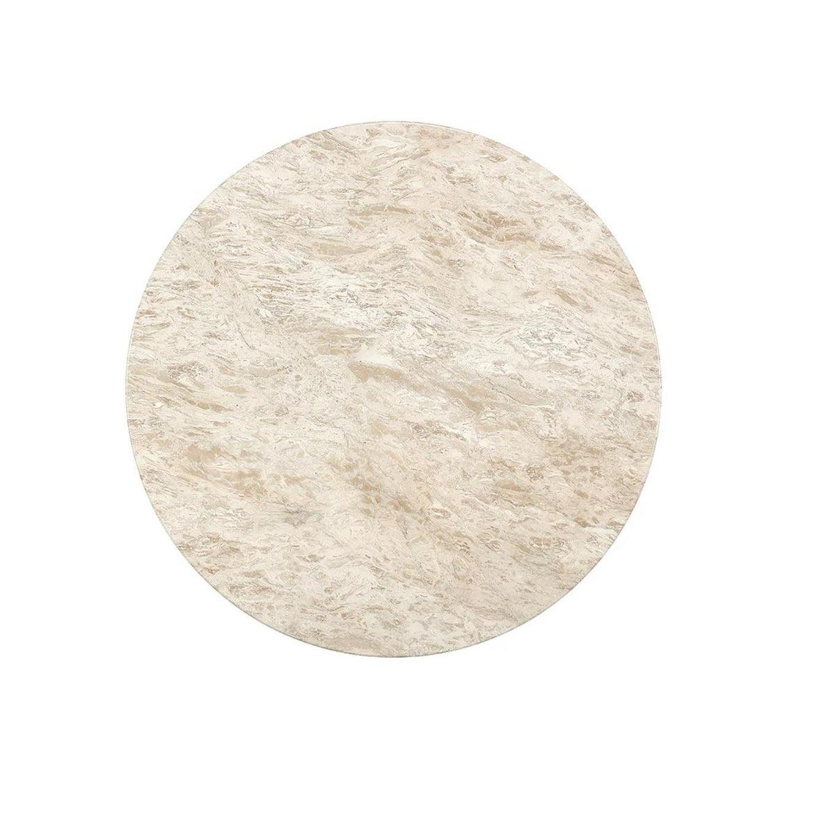 Cataldi Taupe Leather Base & Marble Tabletop Round Dining Table - Table Top View | Bone & Brass