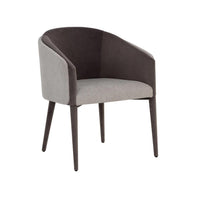 Sheva Grey & Dark Ash Fabric Dining Armchair | Bone & Brass