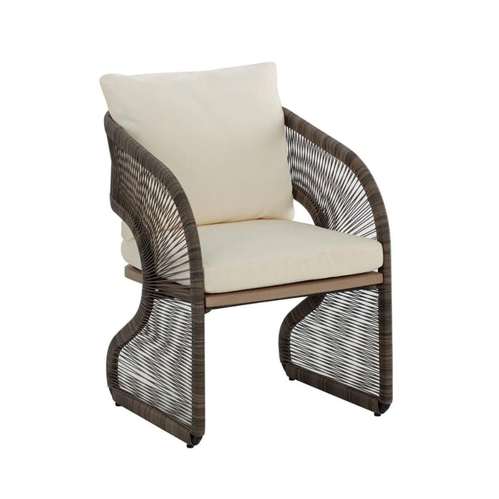Toulon Cream & Grey Teak Dining Chair | Bone & Brass