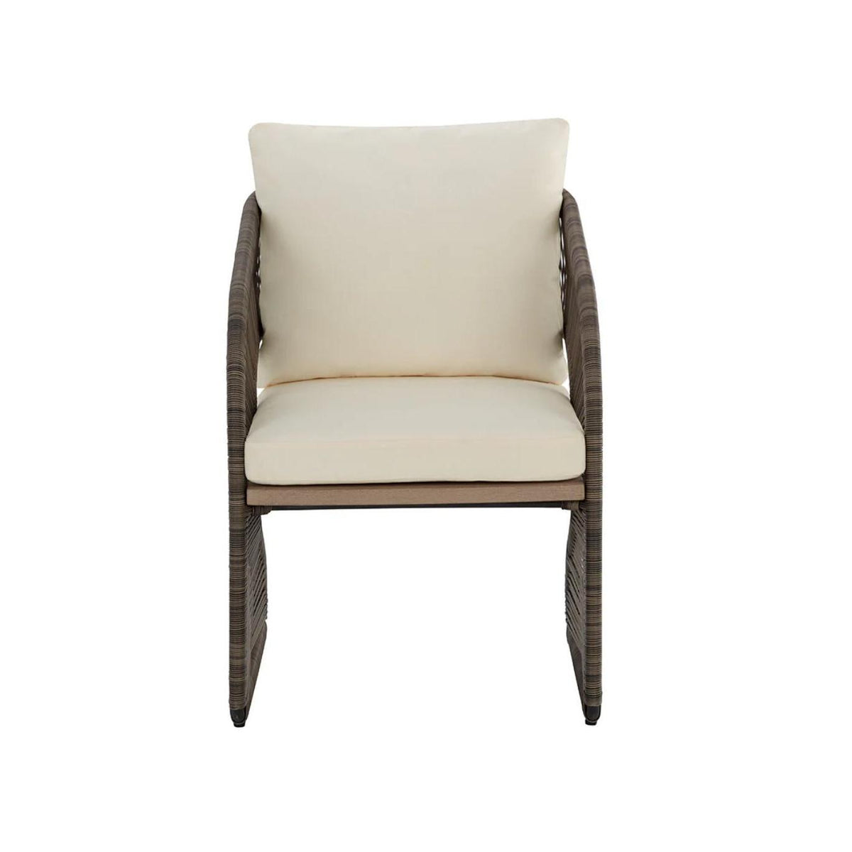 Toulon Cream & Grey Teak Dining Chair - Outdoor Chair View | Bone & Brass