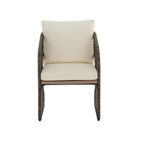Toulon Cream & Grey Teak Dining Chair - Outdoor Chair View | Bone & Brass